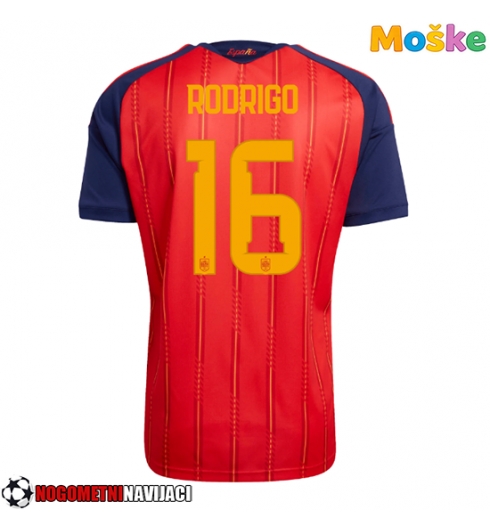 Moške Nogometnih dresov Španija Rodri Hernandez #16 Domači SP 2026 Kratki rokavi Moške Nogometnih dresov Španija Rodri Hernandez #16 Domači SP 2026 Kratki rokavi